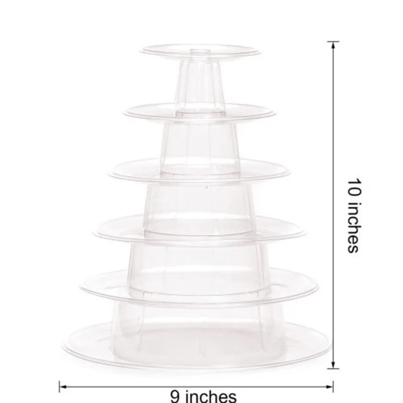 

6 Tier Clear Macaroon Display Stand Rack Plates Tower Stand Tiers Holder Wedding