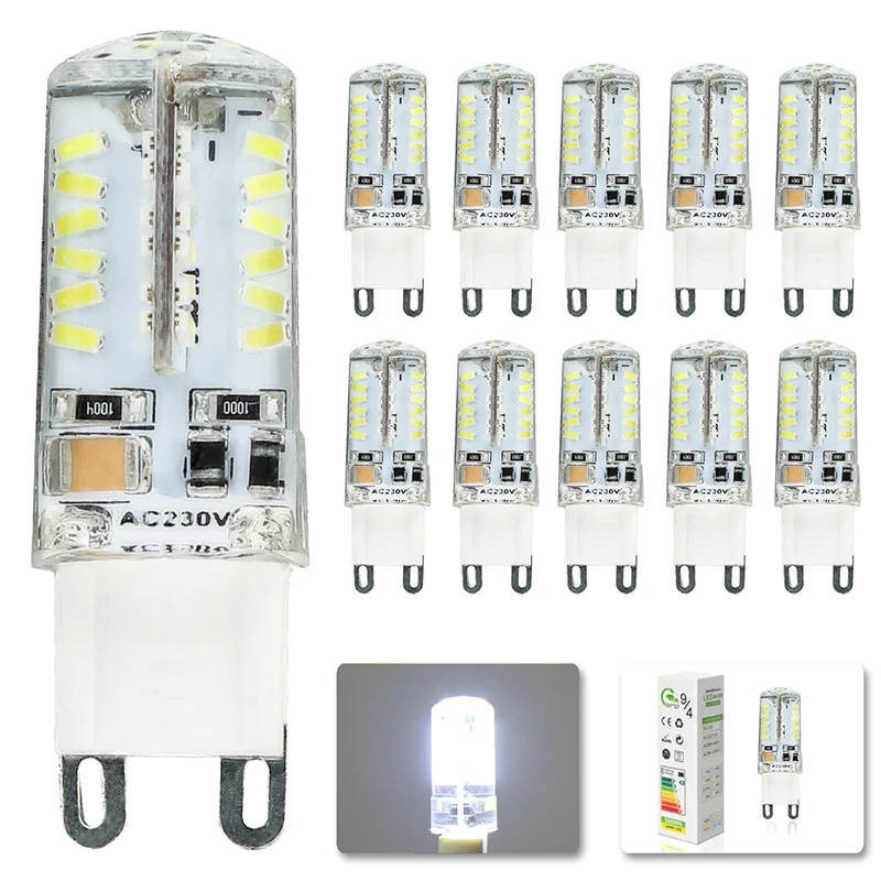 10 шт. супер яркий 5 Вт 3014SMD Светодиодная лампа 110 V G9 светодиодные лампы для лампы в форме свечи лампа хрустальная люстра Замена галогеновым лампам 30 W