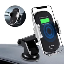 Авто зажим Кожаный Автомобильный держатель для зарядки для Iphone XS XR X лобовое стекло крепление воздуха на выходе кронштейн Qi Беспроводное зарядное устройство Быстрая