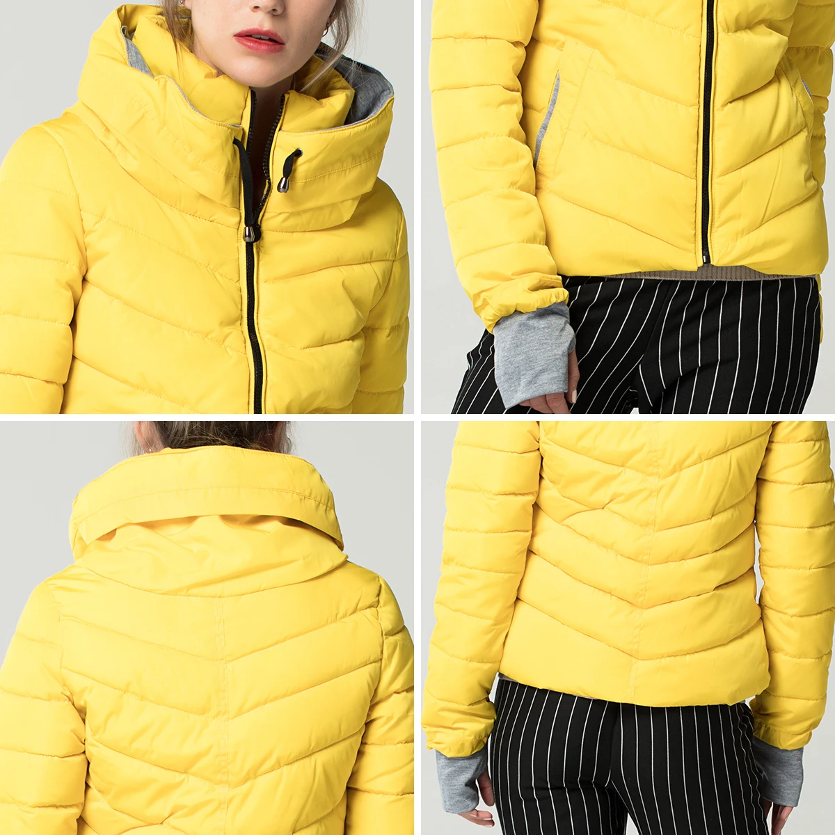 Short Autumn Winter Jacket Women Parkas Hooded Coats Female Wadded Jacket Women Parka Padded Jacket With Gloves chaqueta mujer