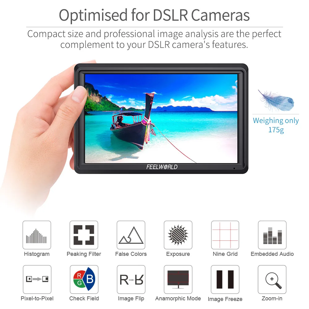  FEELWORLD FW568 5.5 inch 1920x1080 On Camera Field DSLR Monitor Small Full HD IPS Video Peaking Foc