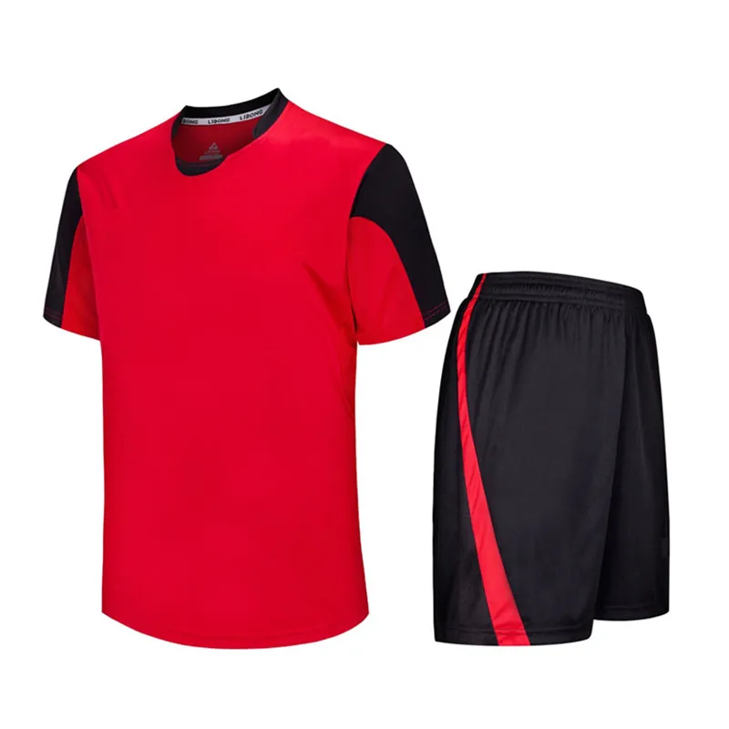 Новые мужские футбольные майки futbol, тренировочные костюмы, дышащие быстросохнущие спортивные майки, комплекты футболок, DIY, заказное имя номера - Цвет: Asian size red