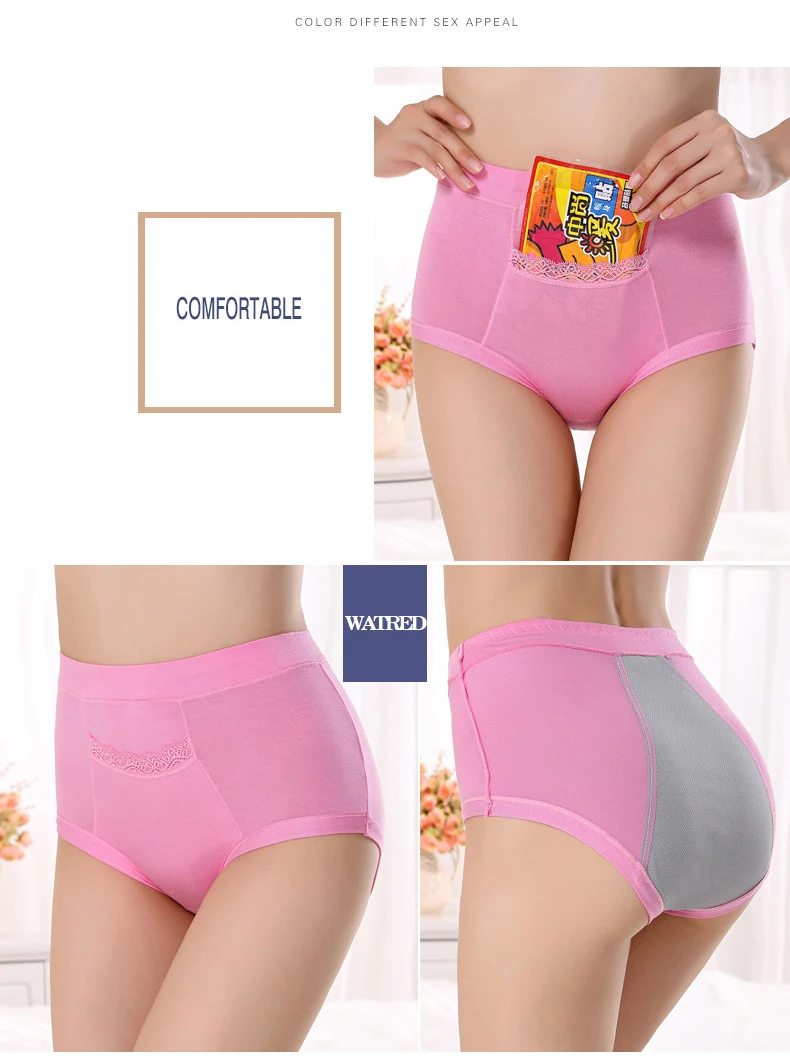 3 Pieces/Set Women Menstrual Panties High Waist Female Period Underwear Big Size Lengthen Physiological Leakproof Ladies Briefs