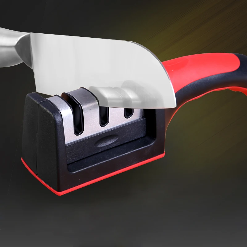 

High quality Knife Sharpener Quick Sharpener Professional 3 Stages Sharpener Knife Grinder Non-Slip Silicone Rubber Dropshipping