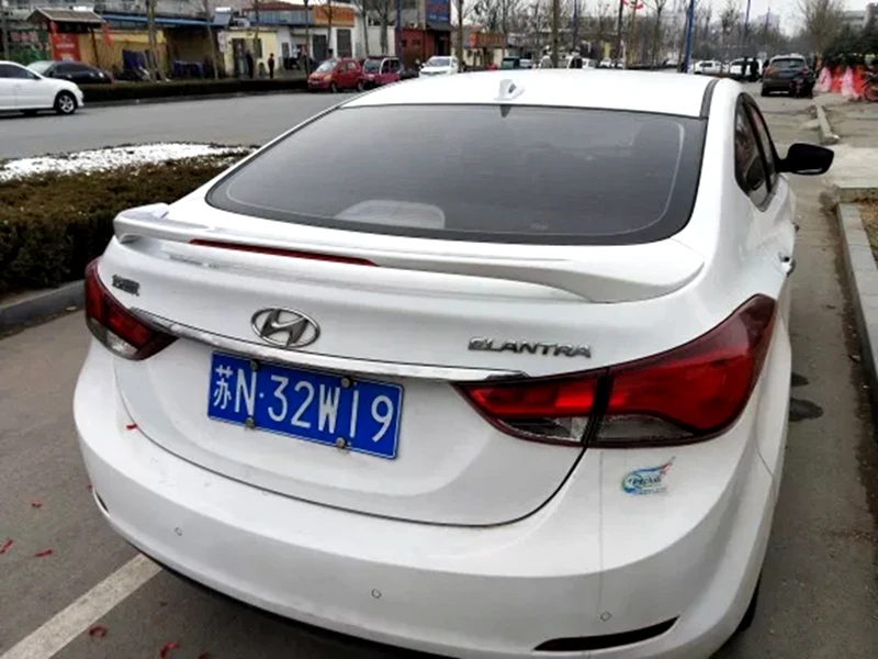 Для hyundai Elantra 2012 до с тормозными огнями большой спойлер высокое качество абс материал грунтовка или любой цвет задний спойлер