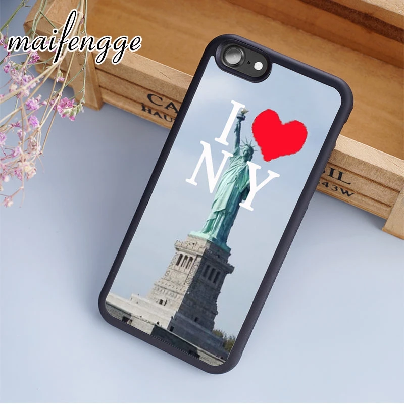 Maifengge Любовь Нью-Йорк NYC США Статуя Свободы чехол для iPhone 11 12 Pro X XR XS MAX 5 6 7 8 Plus samsung