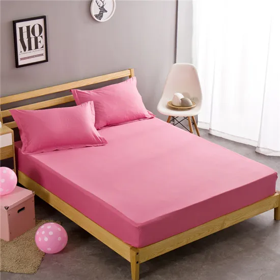 Pink100% хлопок простыня покрывало наволочка близнец полный размер постельное белье для матраца Чехлы постельное покрывало комплект из 3 предметов - Цвет: 9
