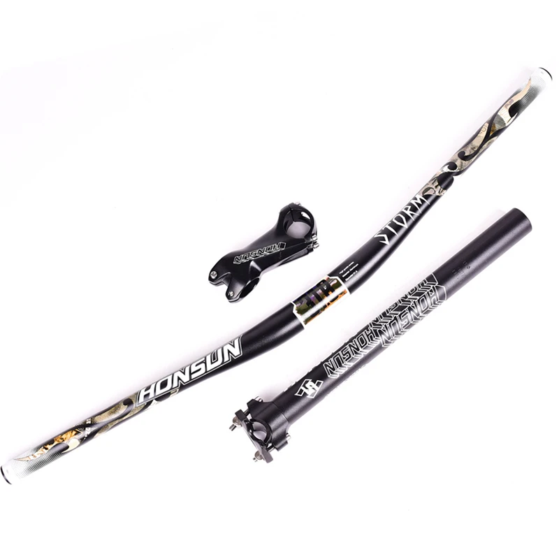 

Aluminum Alloy Bicycle Handlebar Set Riser Handlebar +Stem +Seatpost MTB Road Mountain Bike Bicicleta Bicycle Parts Set