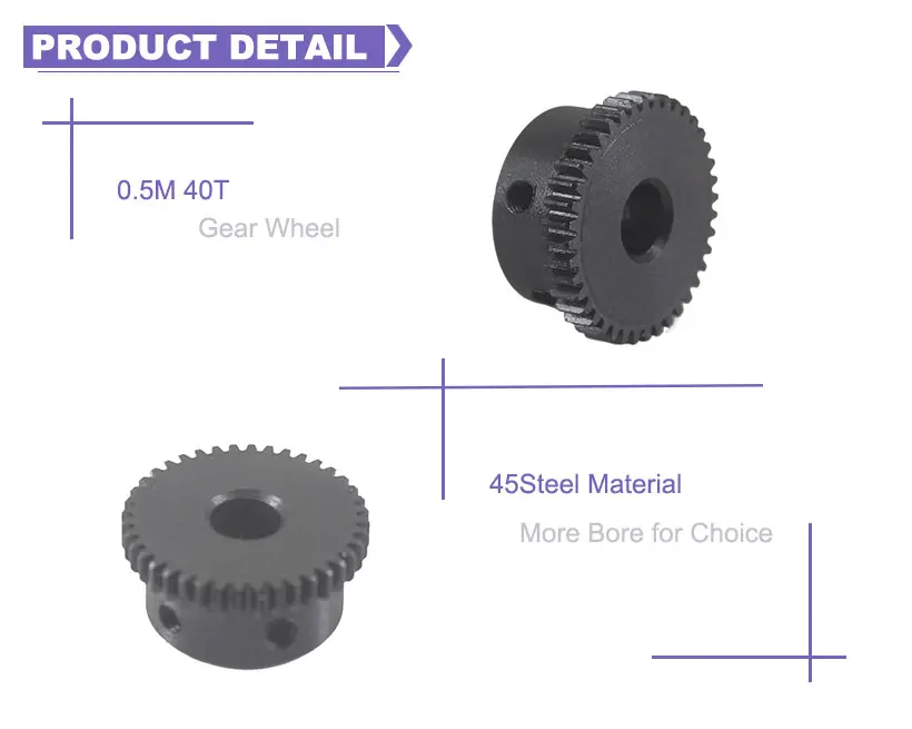 0,5 Модуль 40 т цилиндрические Шестерни Шестерня металла 45 Сталь Rc Шестерня Шестерни s 5/6/6,35/8/10 мм внутренний диаметр пресс-форма 0,5 Шестерни колеса для Шестерни мотор