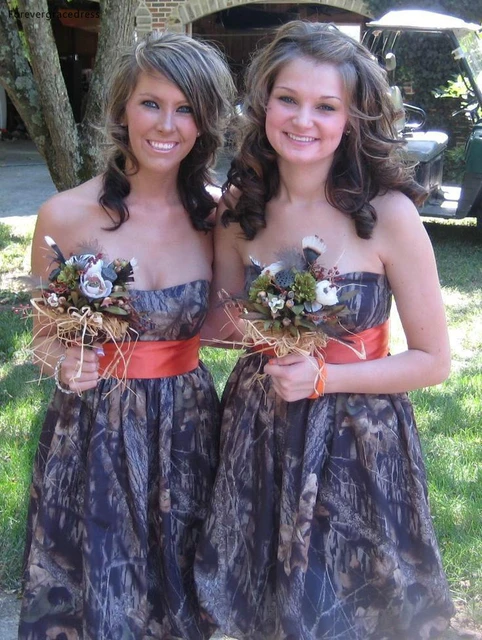 New Camo Bridesmaid Dress A Line For Western Summer Country Garden