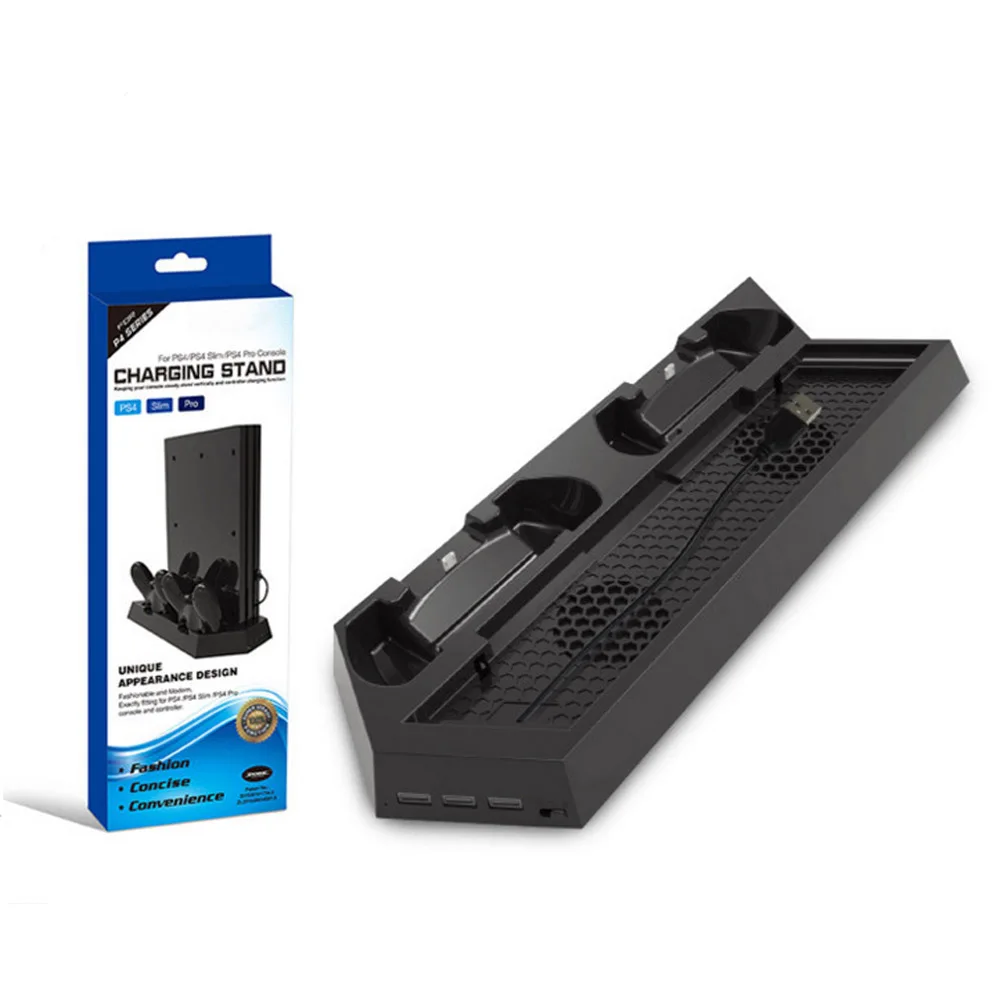 

For PS4/PS4 Pro/PS4 Slim Dual Controller Charging Station with Cooling Fan for Sony Playstation 4 Dualshock 4 Pro Game Console