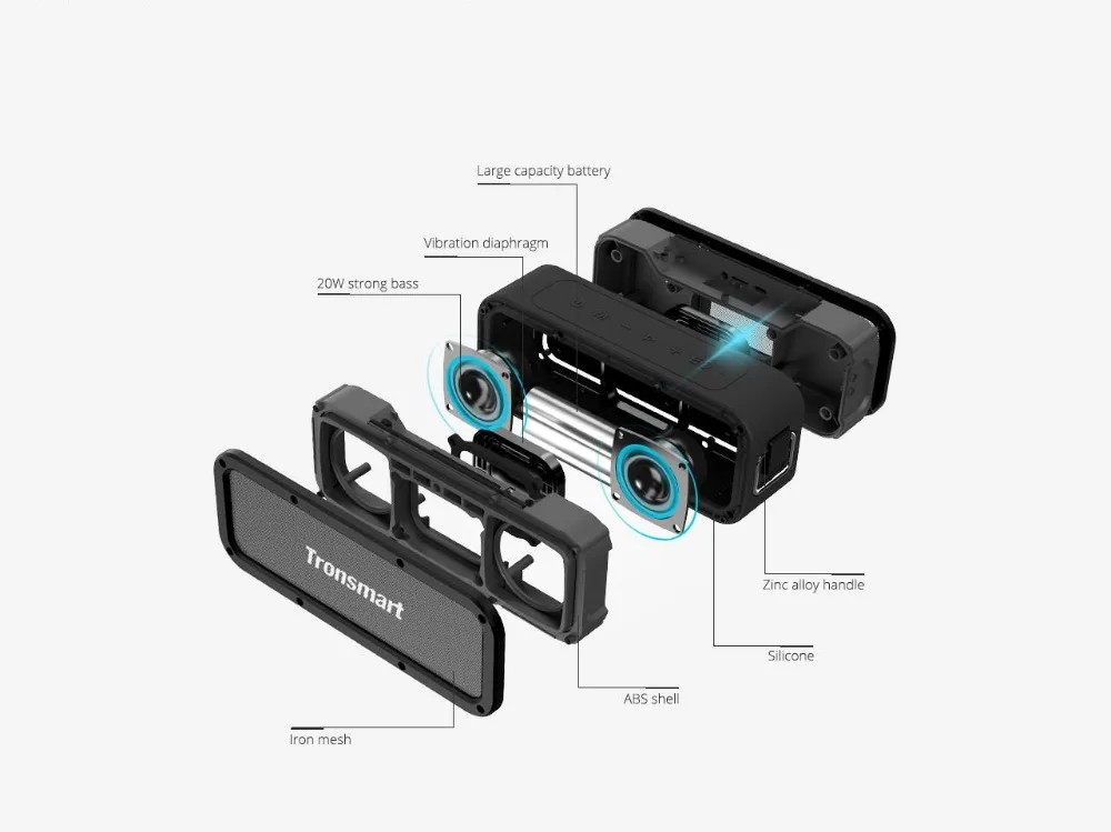 Tronsmart Element Force bluetooth-динамик портативный беспроводной динамик для телефонов с NFC микрофоном IPX7 водонепроницаемый 40 Вт мини-динамик