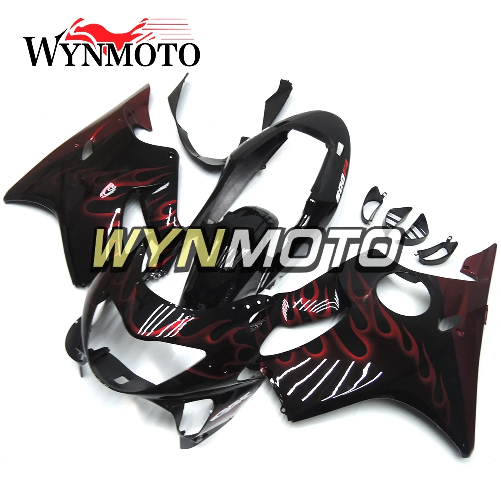 

Full ABS Plastic Fairing Kits For Honda CBR600F4 1999 2000 99 00 Fairing Kit Body Kit Bodywork Cowling Fairings Black Red Flame