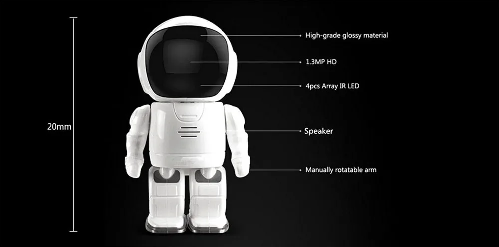 Wistino HD 1080P CCTV Wireless IP Camera PTZ WIFI Robot Camera Night Vision Surveillance Smart Home Video Baby Monitor Indoor  (15)