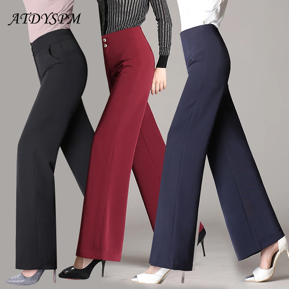 

New ladies casual drape wide leg pants women's trousers wide leg pants high waist pants