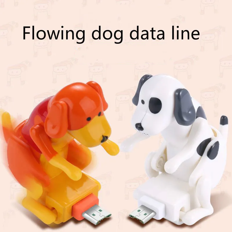 

Flowing dog data line cute sports puppy charging line for Apple Android Type-C gift wire