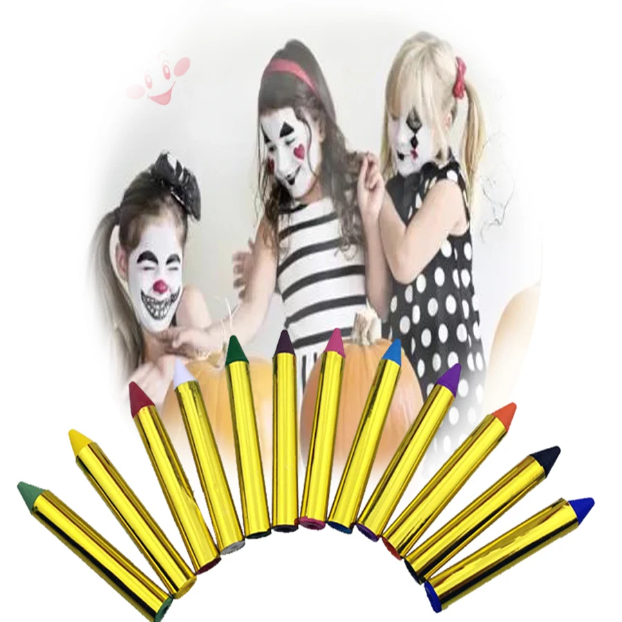 Детская краска для лица и тела палка для детей пастельные карандаши для макияжа тела пигмент комплект клоун вечерние праздничные день рождения цветной карандаш