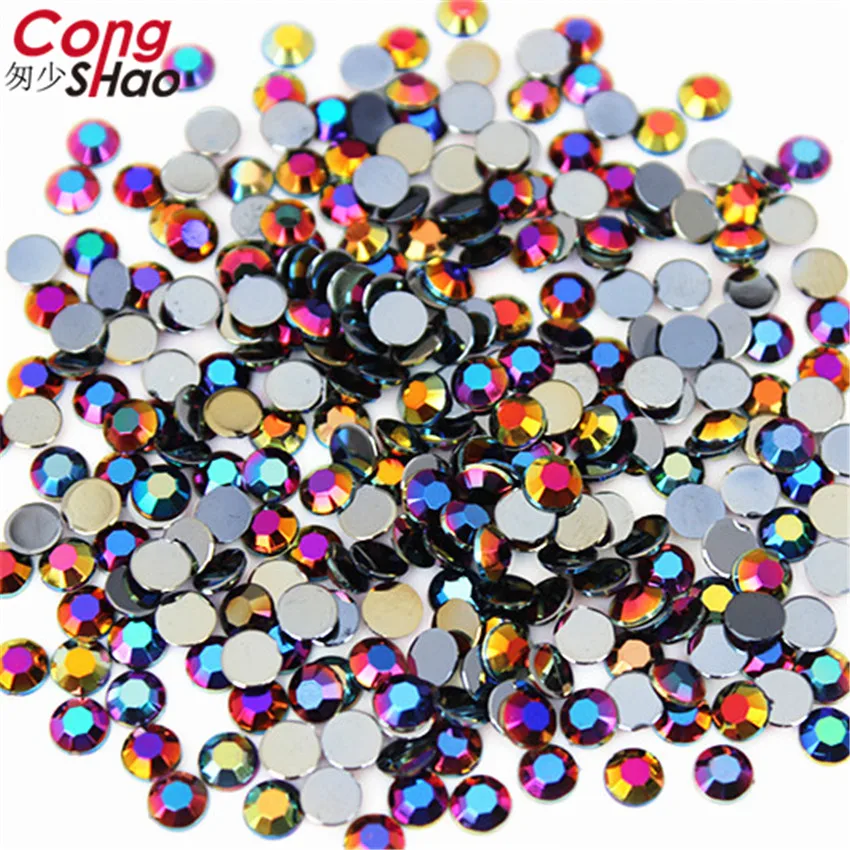 

3mm,4mm,5mm Crystal AB 3D Nail Art AB Rhinestones DIY Non Hotfix Round Flatback Acrylic Stones For Face Decorations WC374