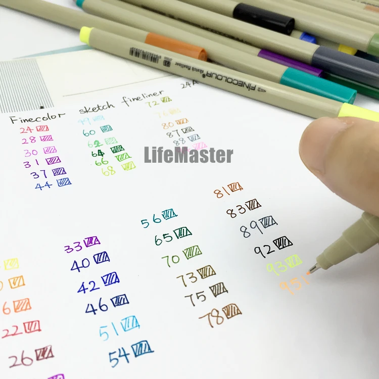 LifeMaster Finecolour Sketch Fine Liner 0,3 мм ручка для рисования отлично подходит для дизайна манги