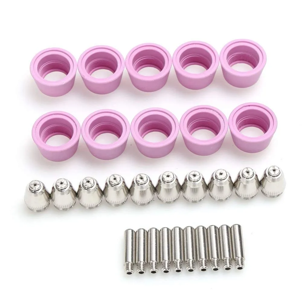 30PCS AG60 SG55 CUT60 LGK60 Electrode Plasma Cutter Torch Consumables Nozzle CUT 60 for AG60/SG55 Pilot Arc Welding Torch Tools