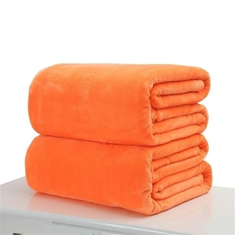 70*100 см фланель Одеяло домашний текстиль воздуха/диван/покрывала для постели Одеяло зимние теплые мягкие простыни меховое одеяло - Цвет: Оранжевый
