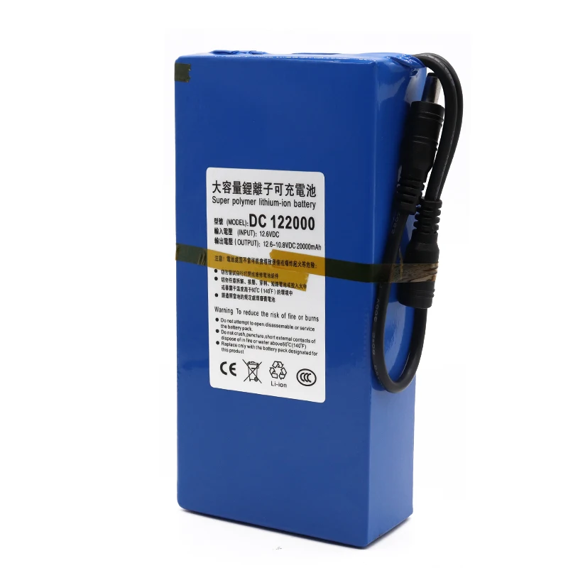 Высококачественный супер перезаряжаемый портативный 12 v 20000 mAh литий ионный