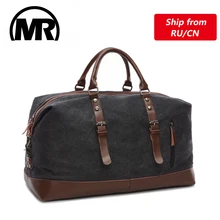 MARKROYAL Canvas Leather Men Travel Bags Carry on Luggage Bag Men Duffel Bags Handbag Travel Tote