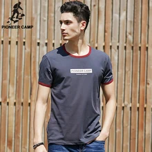 Пионерский лагерь темно-серый летом с буквенным принтом футболка Для мужчин O шеи Футболка Фитнес одежда мягкая дышащяя футболка для мужчин 620041