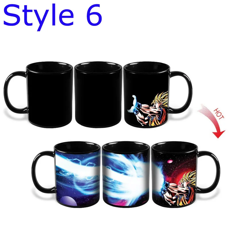 Таза кафе кружка, Dragon Ball Z Творческий Волшебная кружка Теплочувствительный с Цвет изменение реактивной печати Гоку Вегета - Цвет: Style 6