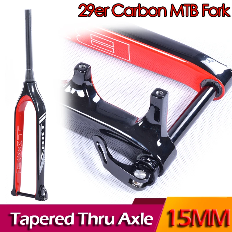 Buy MTB Carbon Fork 29er Downhill DH Tapered Thru Axle