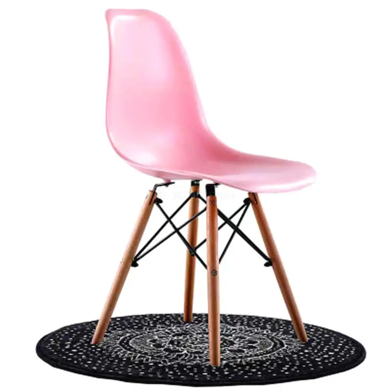 

High Quality dining chair Plastic backrest computer chairs Stable solid wood stool with Beech legs home furniture