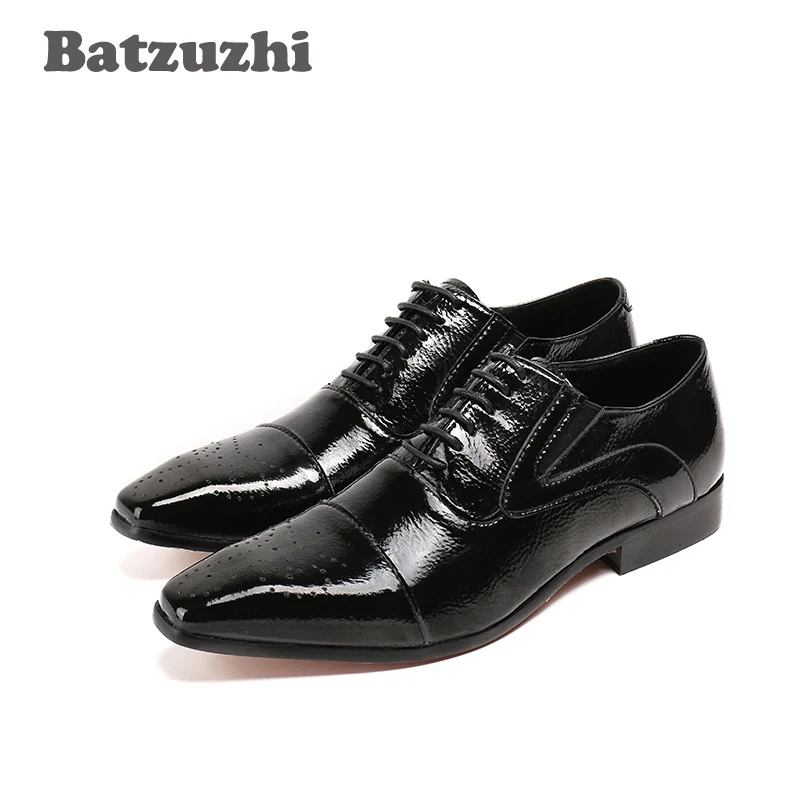 

Batzuzhi Luxury Shoes Men Retro Black Men lEATHER Shoes Black Breathable Business Shoe Formal Zapatillas Hombre, EU38-46
