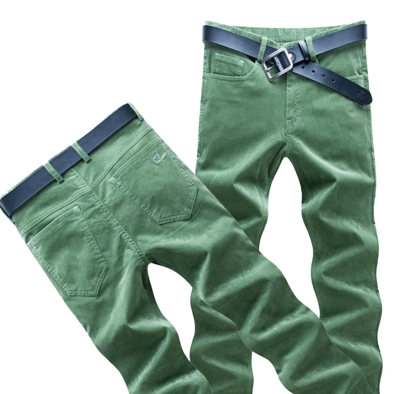 Осенние новые модные вельветовые брюки для мужчин, Молодежные прямые цилиндрические брюки, повседневные полосатые деловые штаны для отдыха