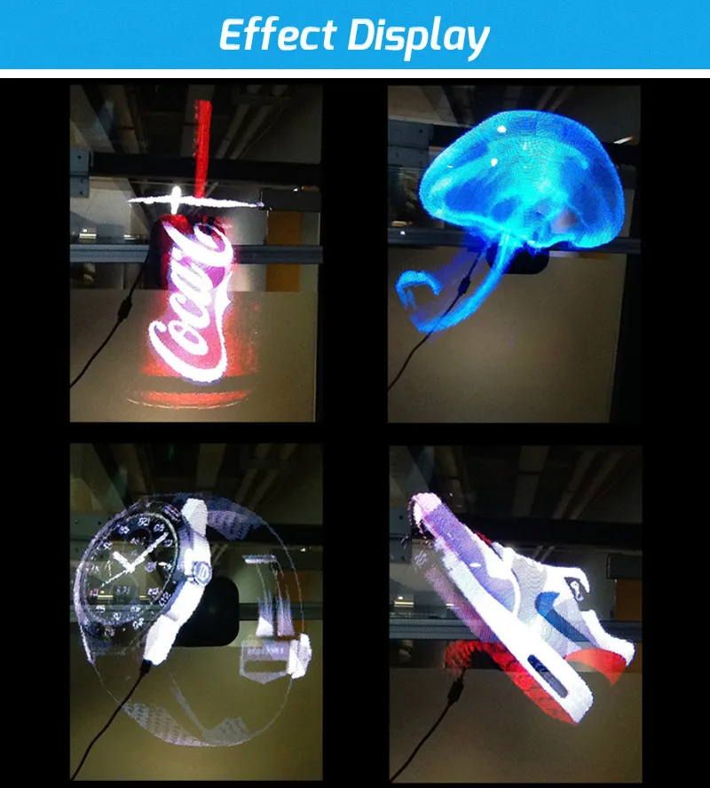 3D голографический проектор Световой рекламный дисплей светодиодный вентилятор голографическая визуализация лампа удаленный светодиодный 3d дисплей рекламный логотип свет