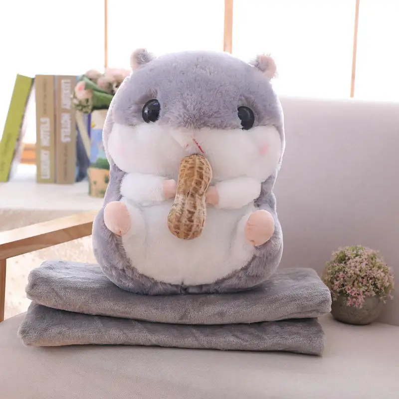 Kawaii три в одной руке теплое одеяло хомяк с мороженым плюшевые куклы, чучела животных мягкая подушка детские игрушки для малышей Подарки на день рождения