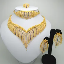Эфиопский Большой Свадебные украшения для невесты комплекты 24 K Gold Цвет Цепочки и ожерелья/серьги/кулон/браслет/кольцо Свадебные в эритрейском стиле подарки