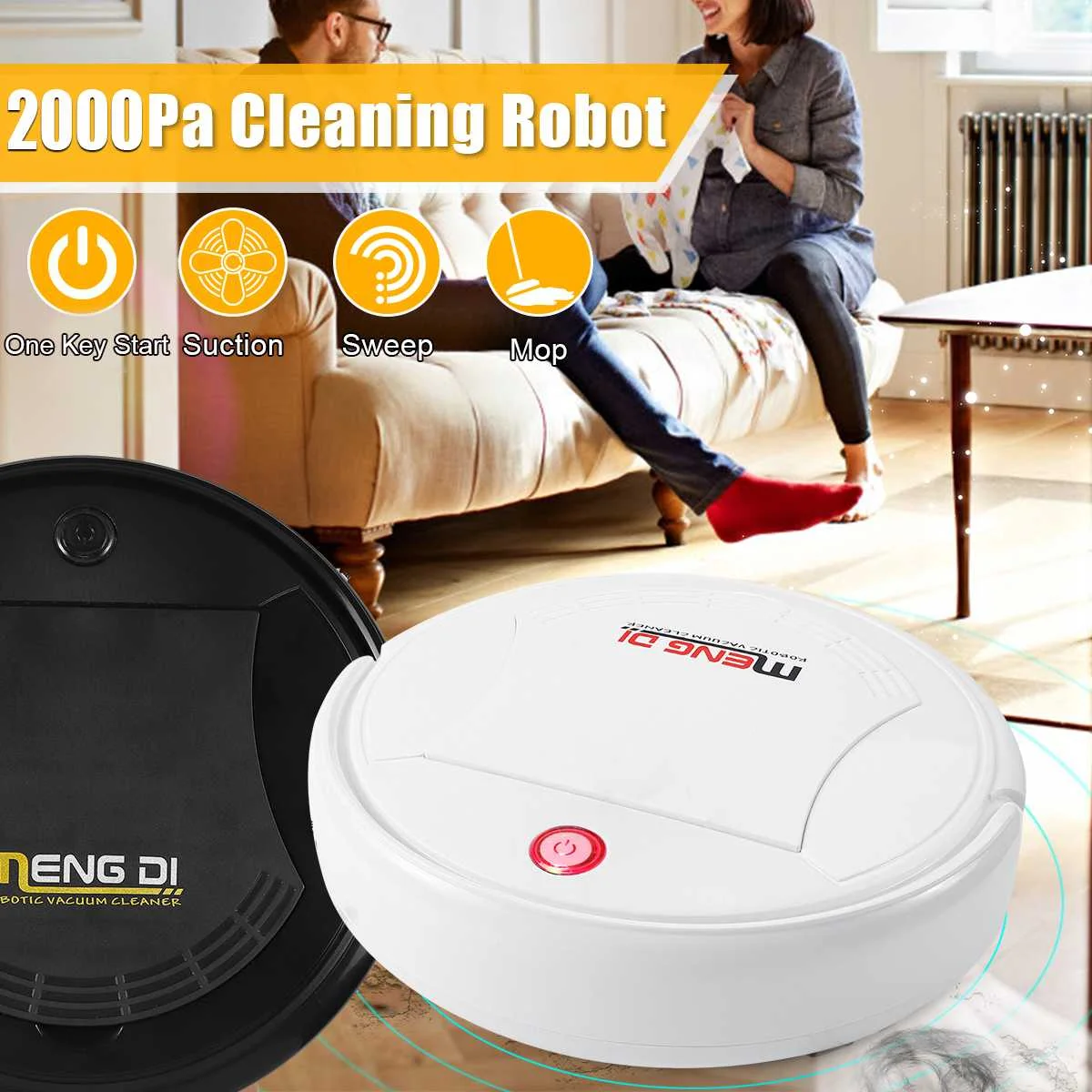 

warmtoo 3 In 1 Smart USB Robot Vacuum Cleaner Automatic Sweeping Mop Robotic Sweeper 400ML Plastic + Electronic Component