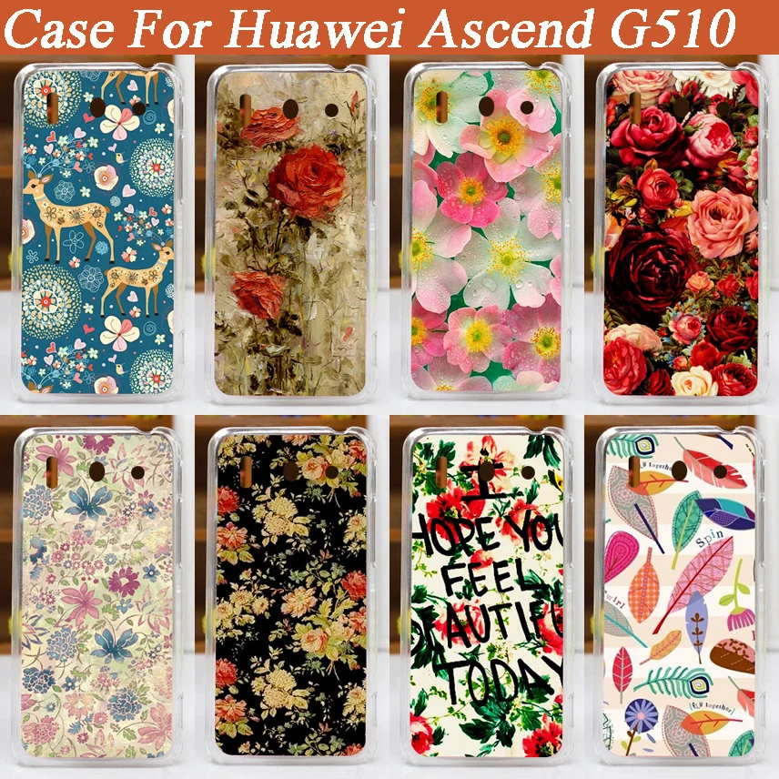 Жесткий чехол с рисунком для Huawei ascend g510 diy чехлы 3D модный красивый дизайн цветами |