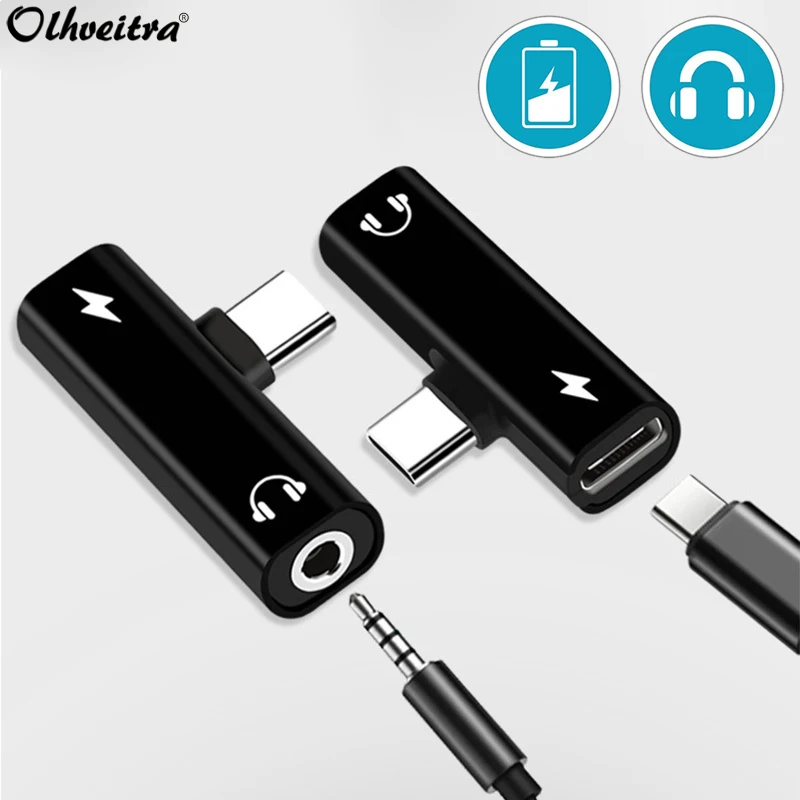Olhveitra 2в1 usb type C до 3 5 мм Разветвитель для наушников аудио разъем адаптер зарядки