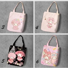 My Sweet Piano Melody мультяшная печатная переработанная Холщовая Сумка для покупок большая емкость настраиваемая Сумка-тоут модные повседневные сумки на плечо