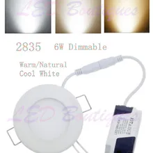 5 шт. 6 Вт круглый Dimmable температура/яркость CREE светодиодный потолочный светильник 2835 SMD теплый/натуральный/холодный белый 3000-6500 K