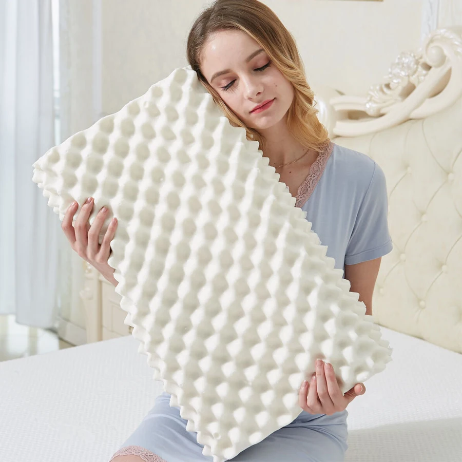 2018 High Quality Soft Memory Latex Orthopedic Pillows Neck Support Massage Particles Promote Deep Sleep Pillow with Pillowcase