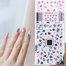 Новая мода 1 лист 3D водяные наклейки для ногтей художественные наклейки s DIY Boiamia листья наклейки для ногтей украшения Маникюр Z0115