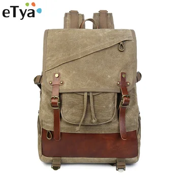 

eTya High Quality Men's Travel Bags Casual Backpack Fashion Canvas Shoulder Bag Large capacity Multifunction Vintage Backpacks