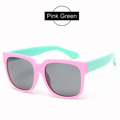 Ralferty квадратные Детские поляризованные солнцезащитные очки детские винтажные очки уличные очки infantil oculos de sol 894 - Цвет линз: Pink Green