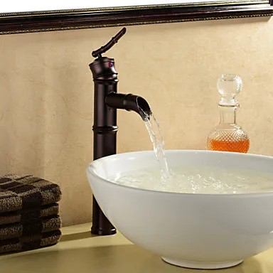 

Oil-rubbed Bronze Centerset Waterfall Bathroom Sink Faucet Tap,Torneiras Para De Banheiro parede