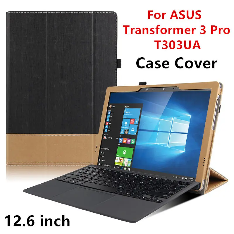 

Case For ASUS Transformer 3 Pro Protective Smart cover Leather Tablet For asus transformer T303UA 12.6 inch PU Protector Sleeve