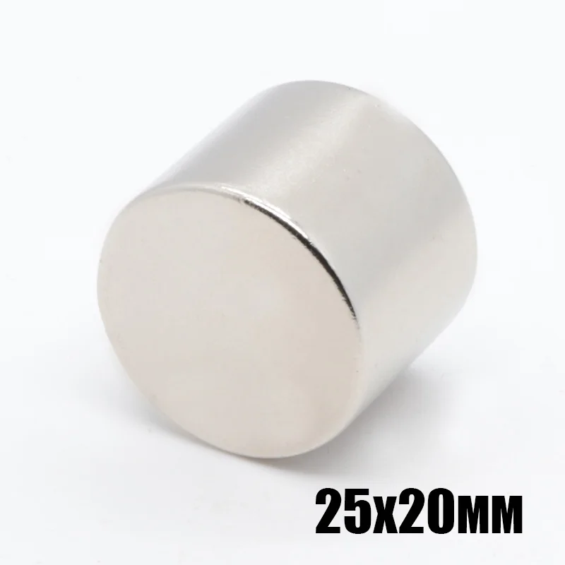 2pcs Powerful 25mm x 20mm Rare Earth 25x20 Large Neodymium NdFeB Round Magnets 