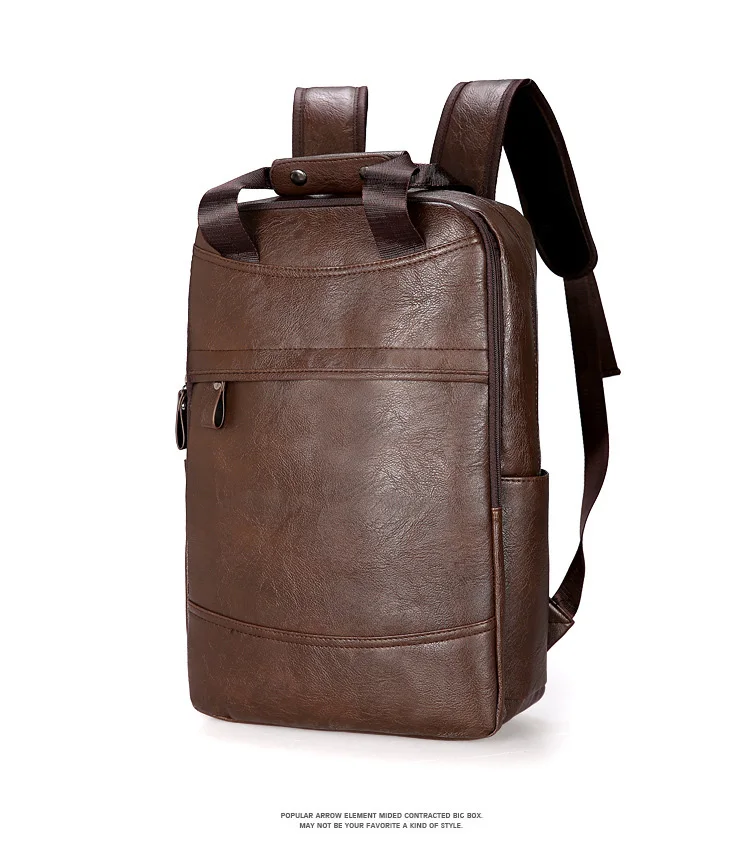 Mochila Da Escola mochila Saco de Viagem Dos Homens De Couro Preto