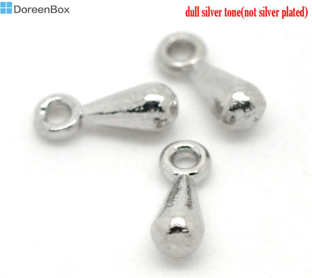 

Doreen Box Lovely Silver Tone Teardrop Copper Pendants 7x3mm, sold per packet of 200 (B15005)